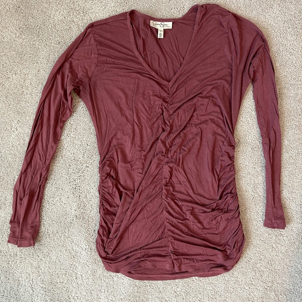 Jessica Simpson long sleeve ruch sides shirt